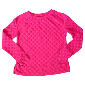 Long Sleeve Textured Hot Pink Shirt Size Large